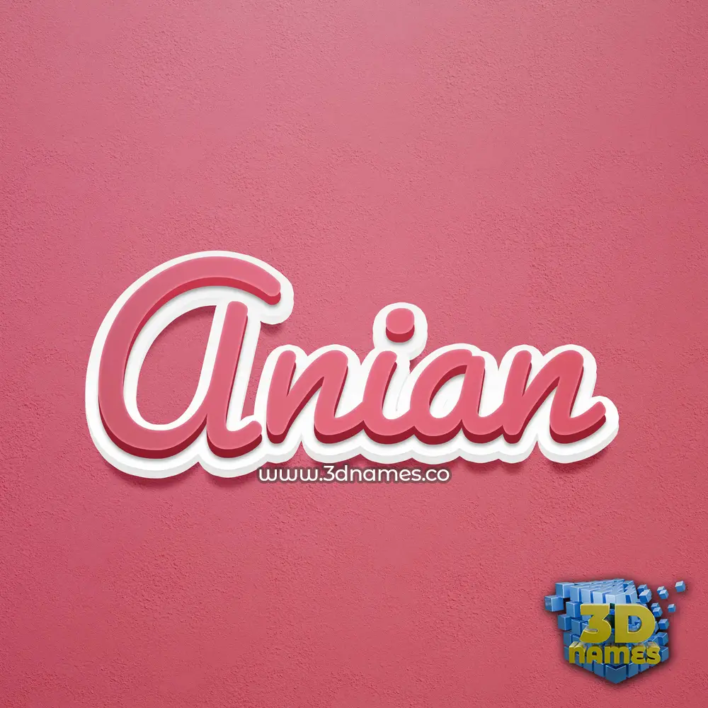 anian in Red Scribble style - 3D name wallpaper
