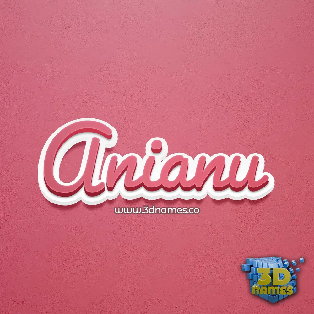 anianu in Red Scribble style - 3D name wallpaper