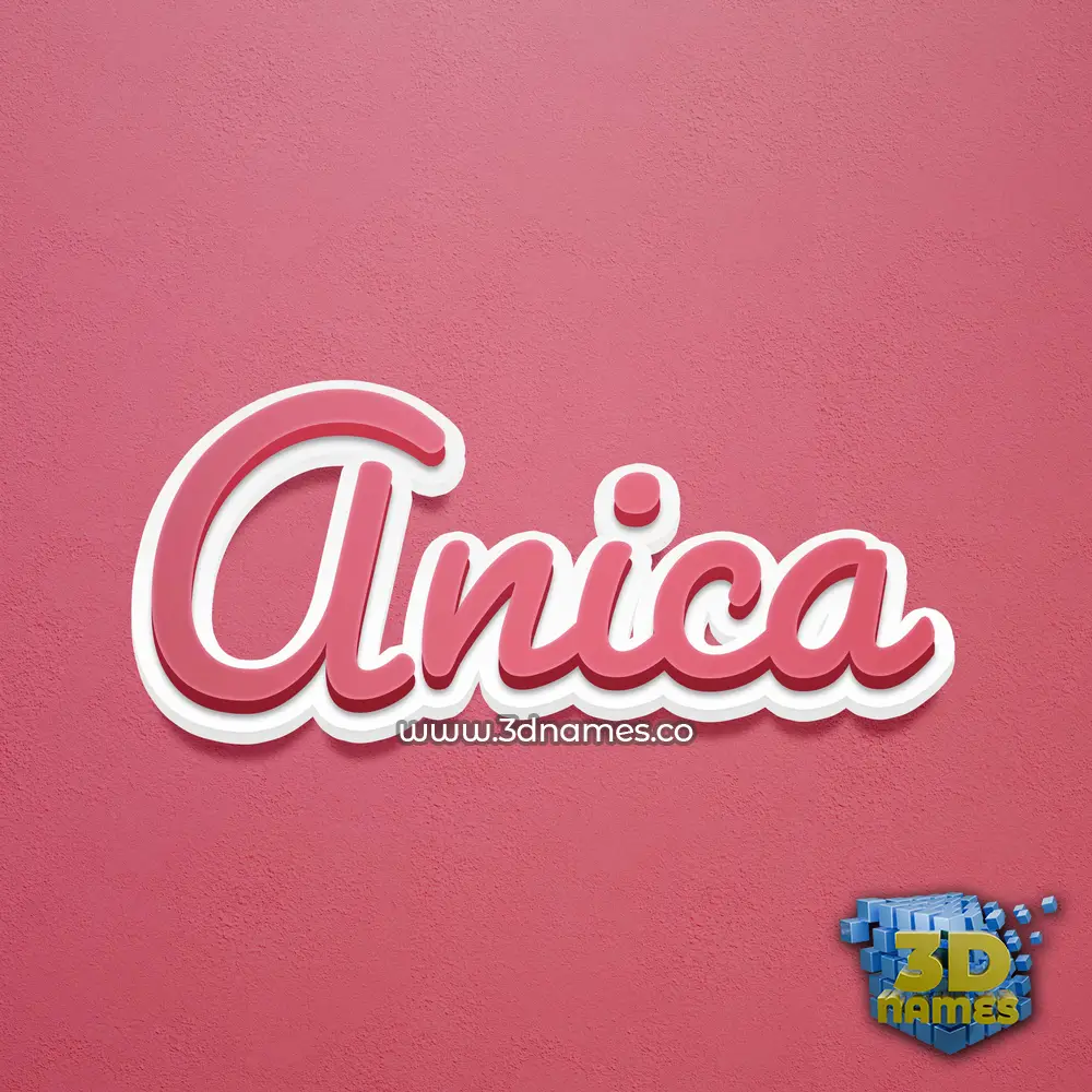 anica in Red Scribble style - 3D name wallpaper
