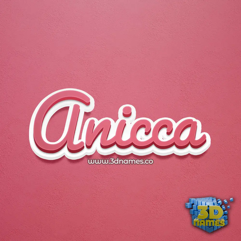 anicca in Red Scribble style - 3D name wallpaper