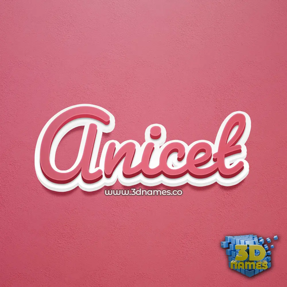 anicet in Red Scribble style - 3D name wallpaper