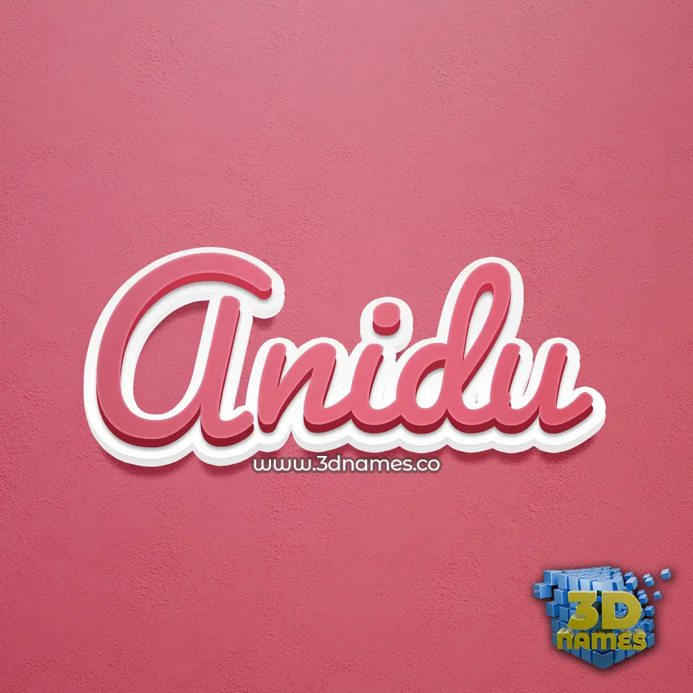 anidu in Red Scribble style - 3D name wallpaper