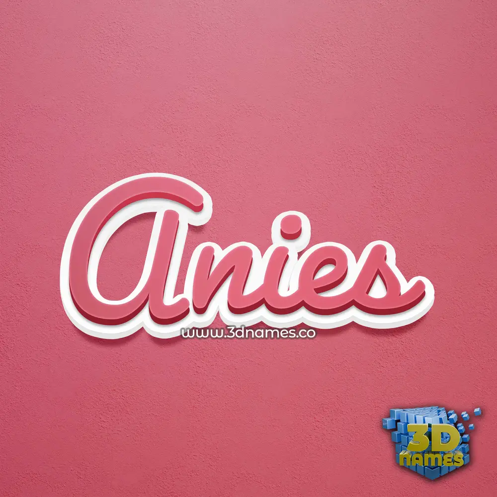 anies in Red Scribble style - 3D name wallpaper
