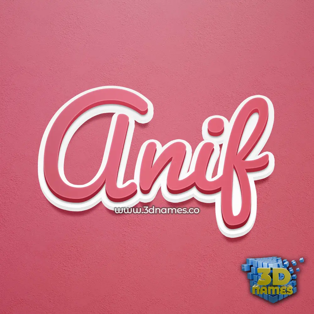 anif in Red Scribble style - 3D name wallpaper