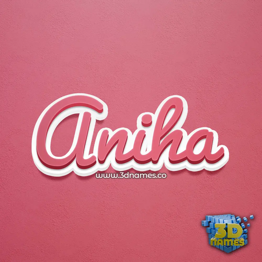 aniha in Red Scribble style - 3D name wallpaper