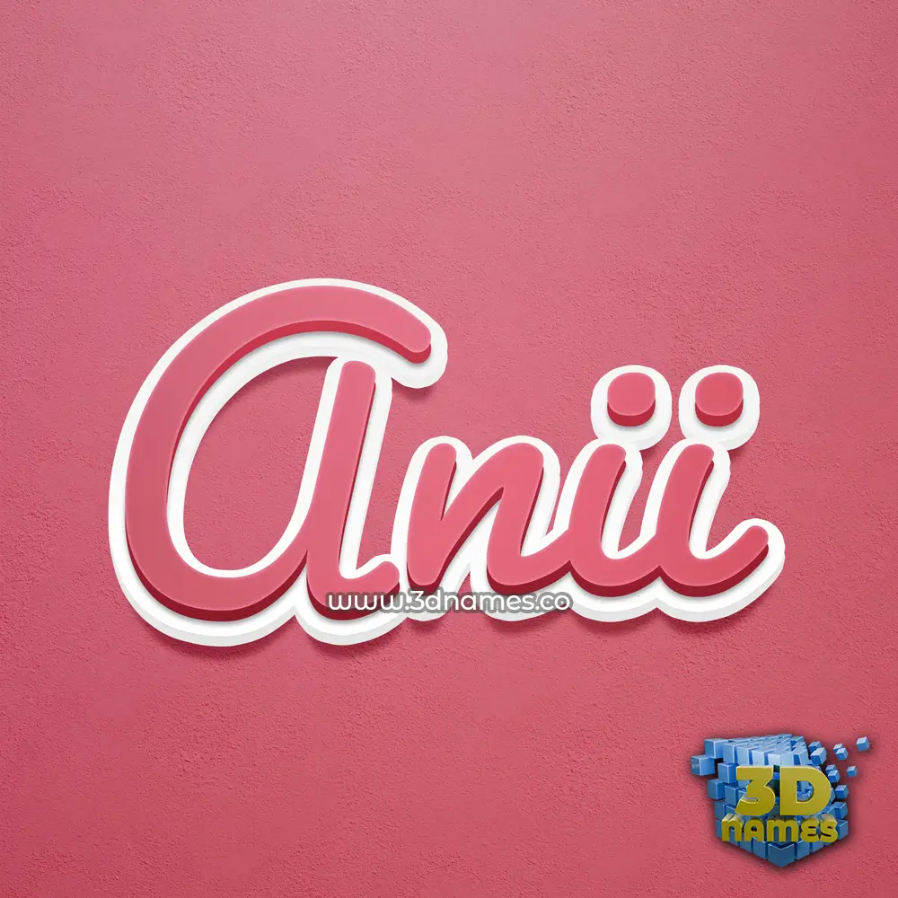 anii in Red Scribble style - 3D name wallpaper