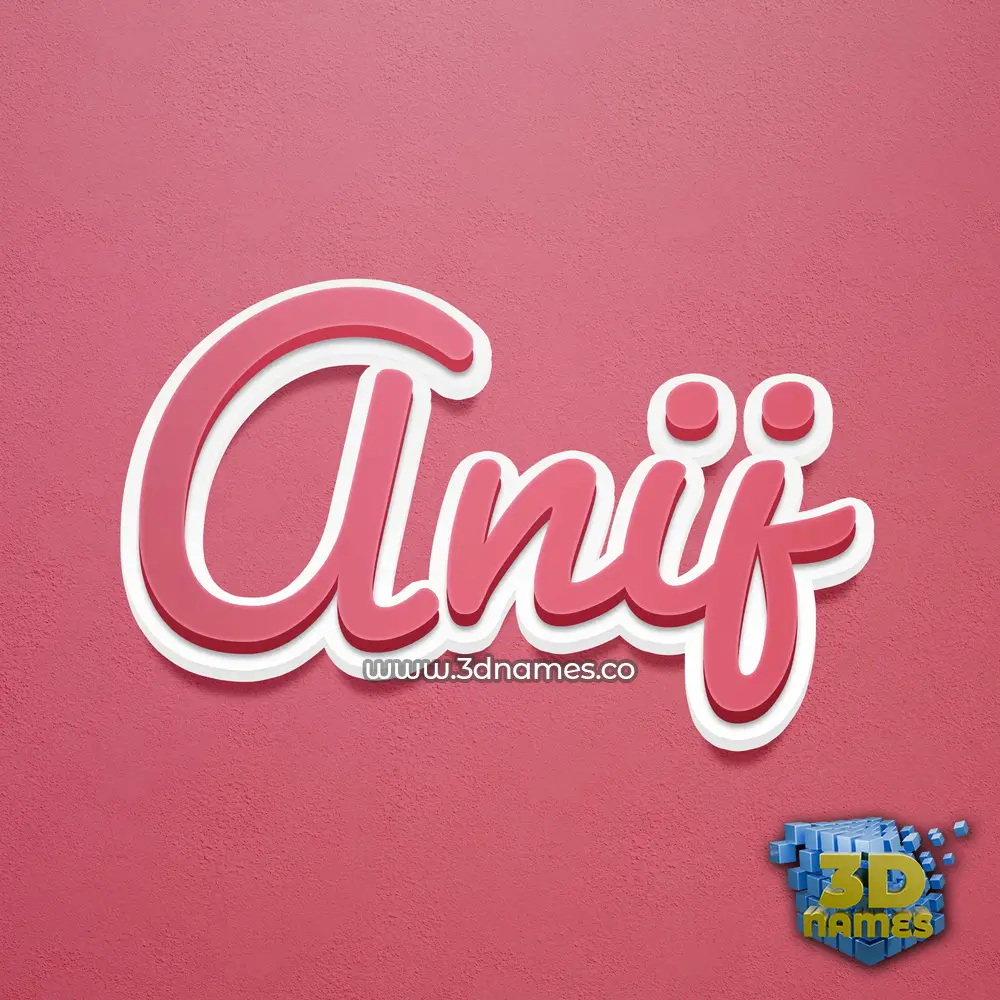 anij in Red Scribble style - 3D name wallpaper