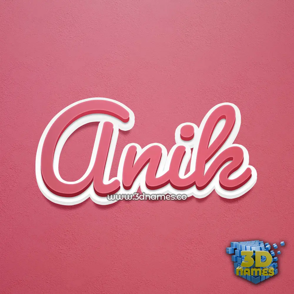anik in Red Scribble style - 3D name wallpaper