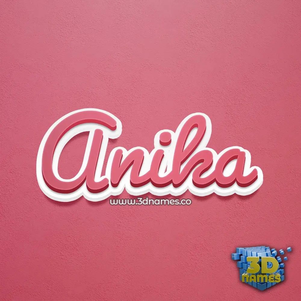 anika in Red Scribble style - 3D name wallpaper