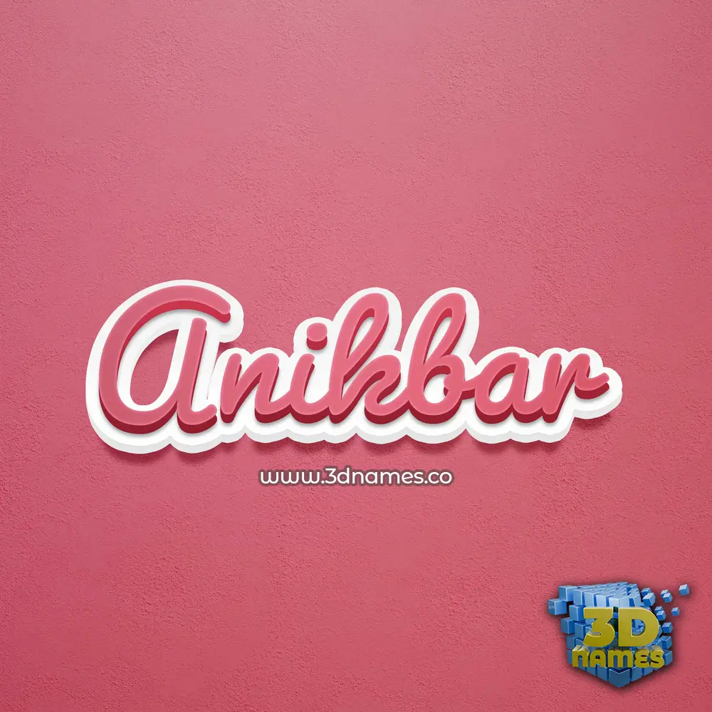 anikbar in Red Scribble style - 3D name wallpaper