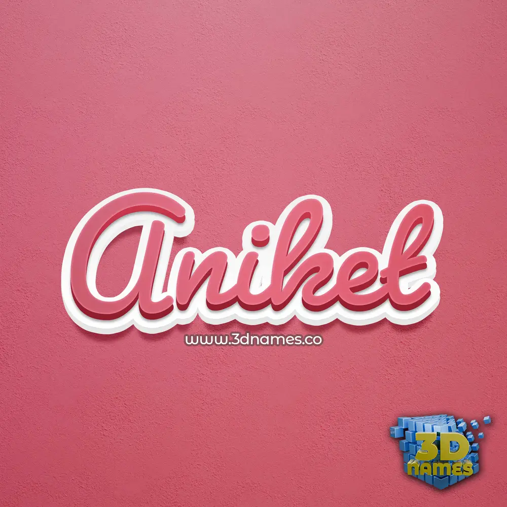 aniket in Red Scribble style - 3D name wallpaper