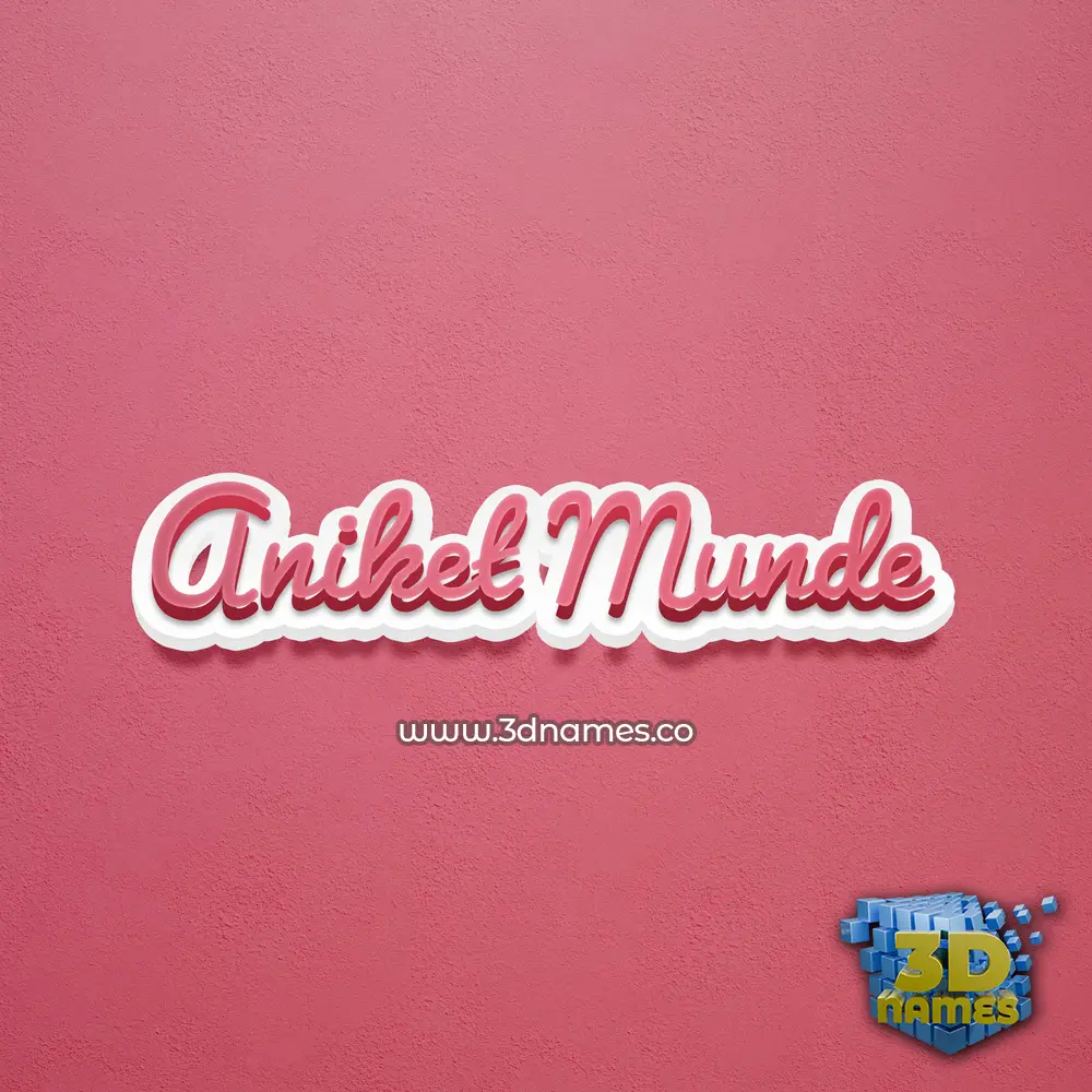aniket munde in Red Scribble style - 3D name wallpaper