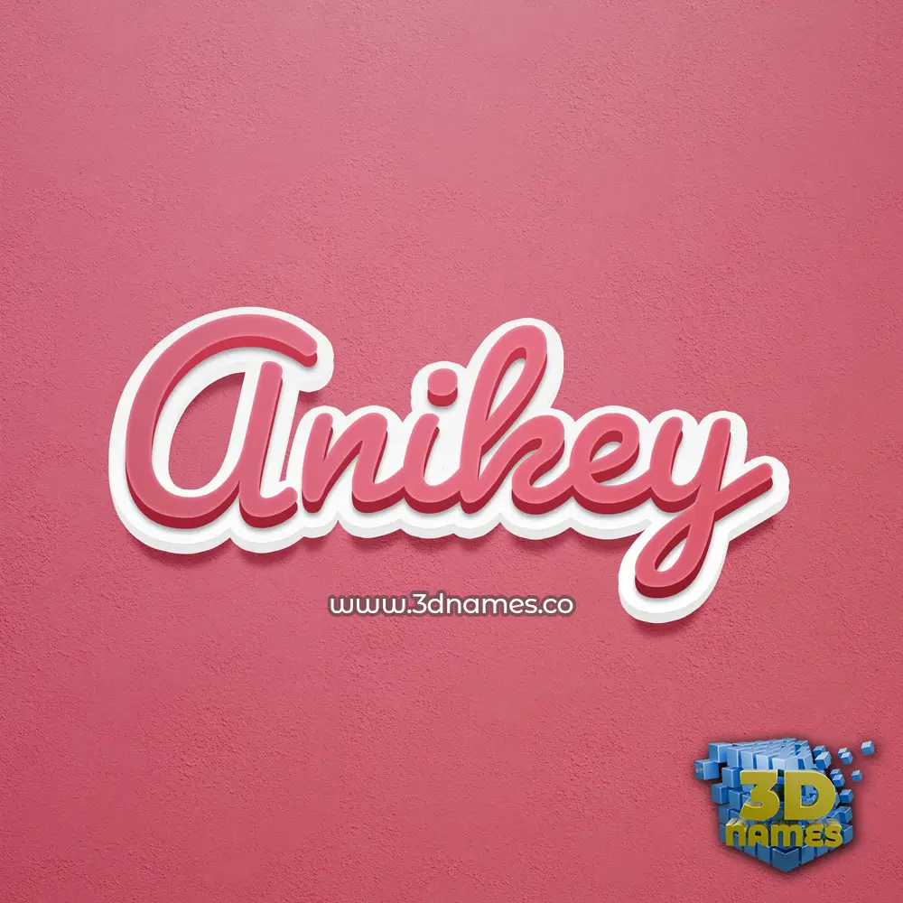 anikey in Red Scribble style - 3D name wallpaper