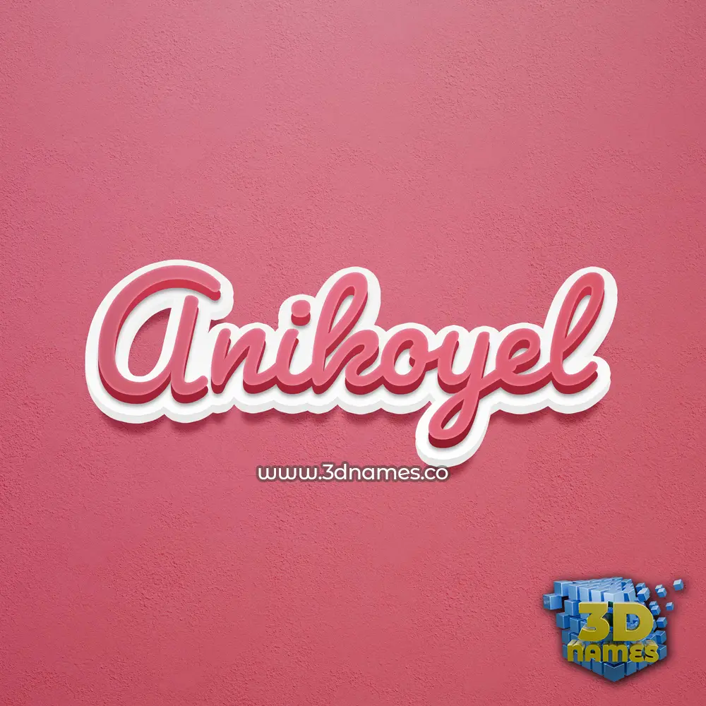 anikoyel in Red Scribble style - 3D name wallpaper