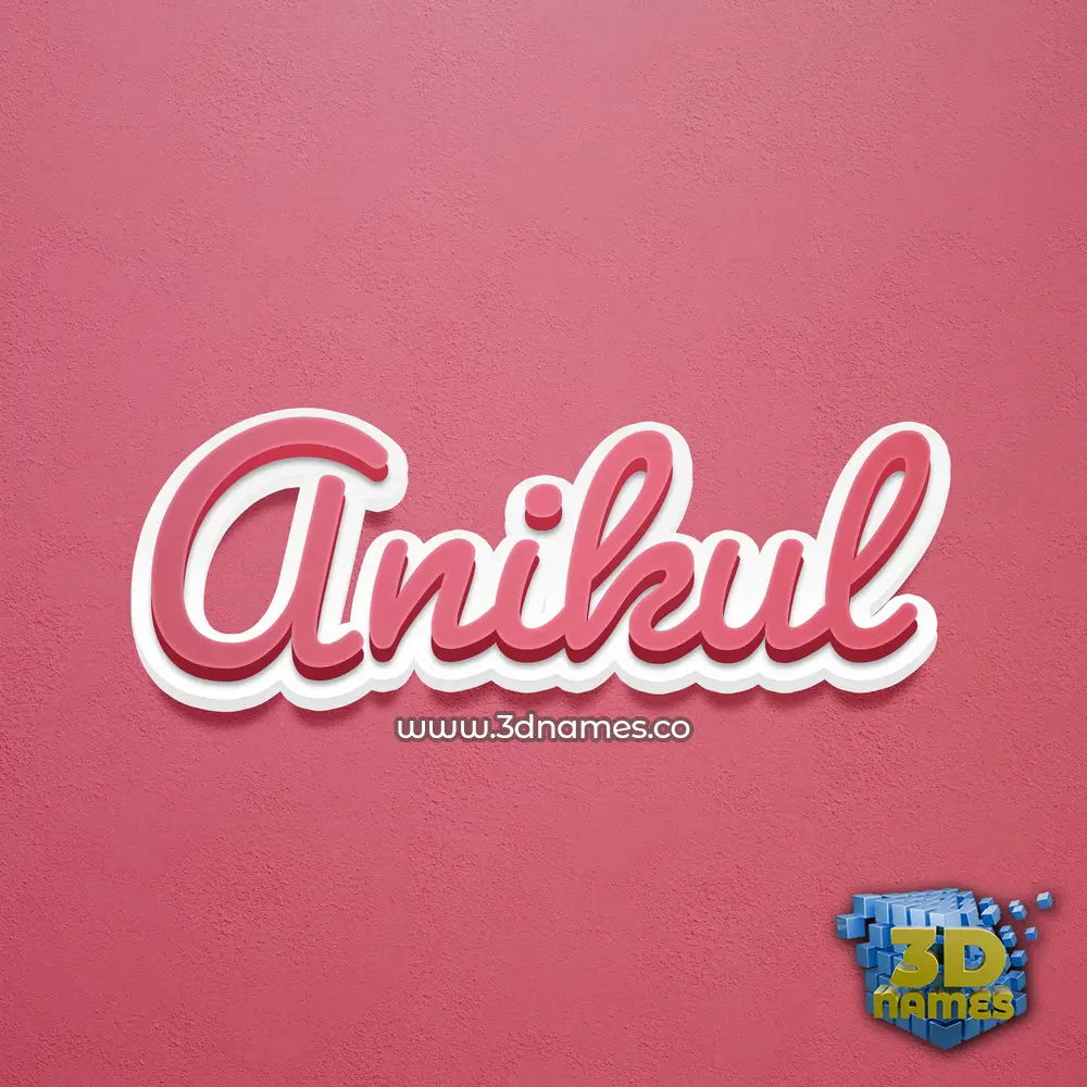 anikul in Red Scribble style - 3D name wallpaper
