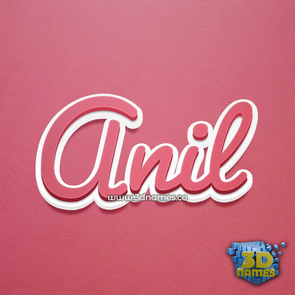 anil in Red Scribble style - 3D name wallpaper