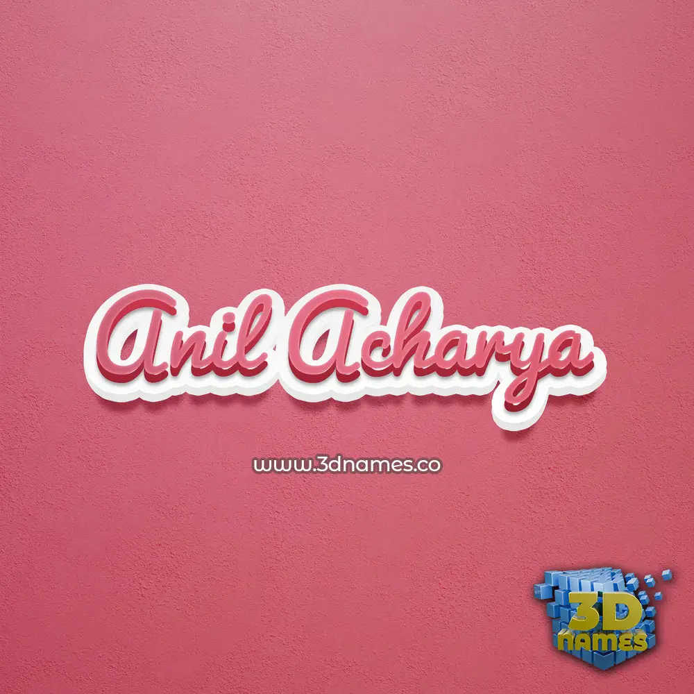 anil acharya in Red Scribble style - 3D name wallpaper