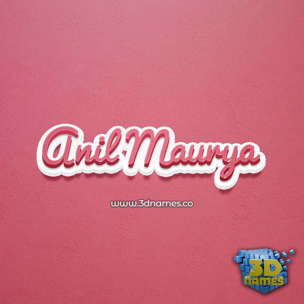 anil maurya in Red Scribble style - 3D name wallpaper