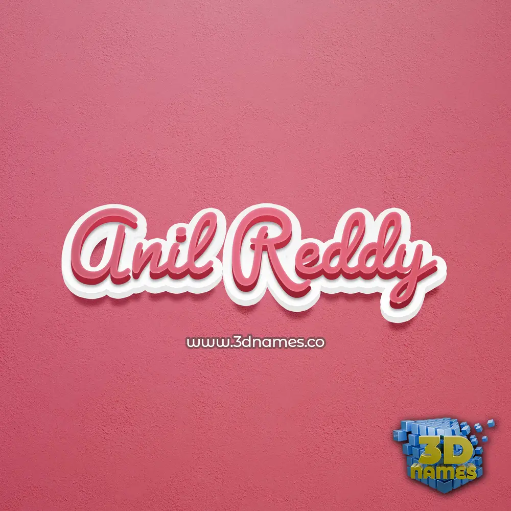 anil reddy in Red Scribble style - 3D name wallpaper