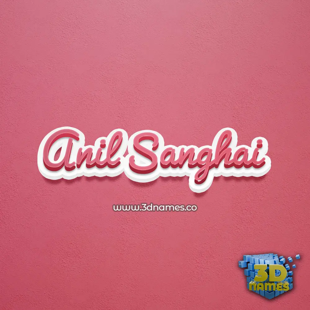 anil sanghai in Red Scribble style - 3D name wallpaper