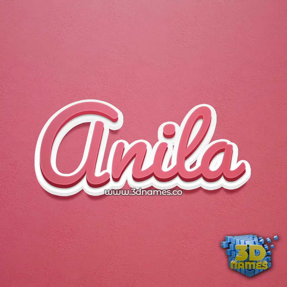 anila in Red Scribble style - 3D name wallpaper