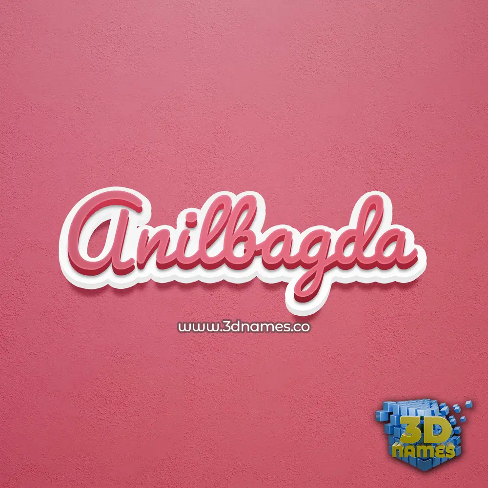 anilbagda in Red Scribble style - 3D name wallpaper