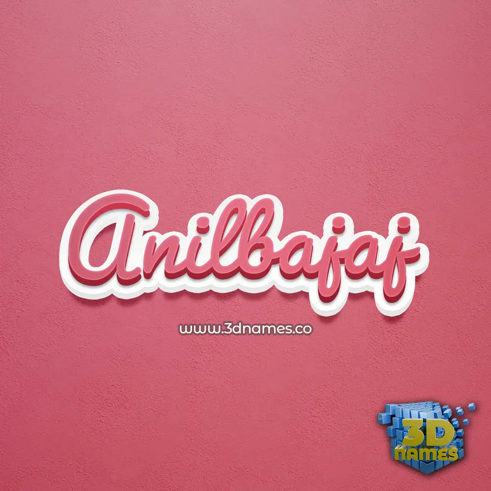 anilbajaj in Red Scribble style - 3D name wallpaper