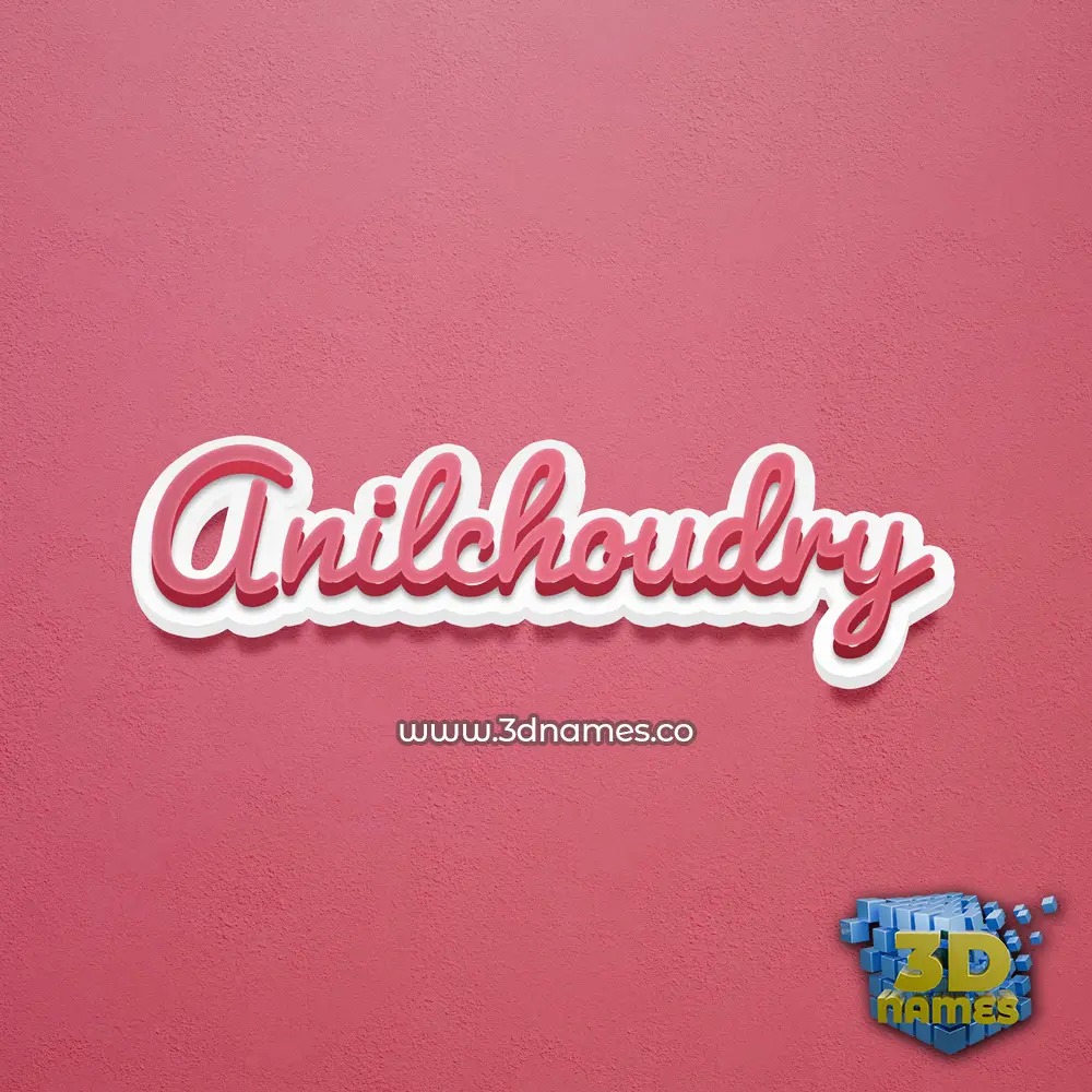 anilchoudry in Red Scribble style - 3D name wallpaper