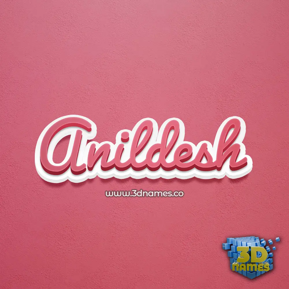 anildesh in Red Scribble style - 3D name wallpaper