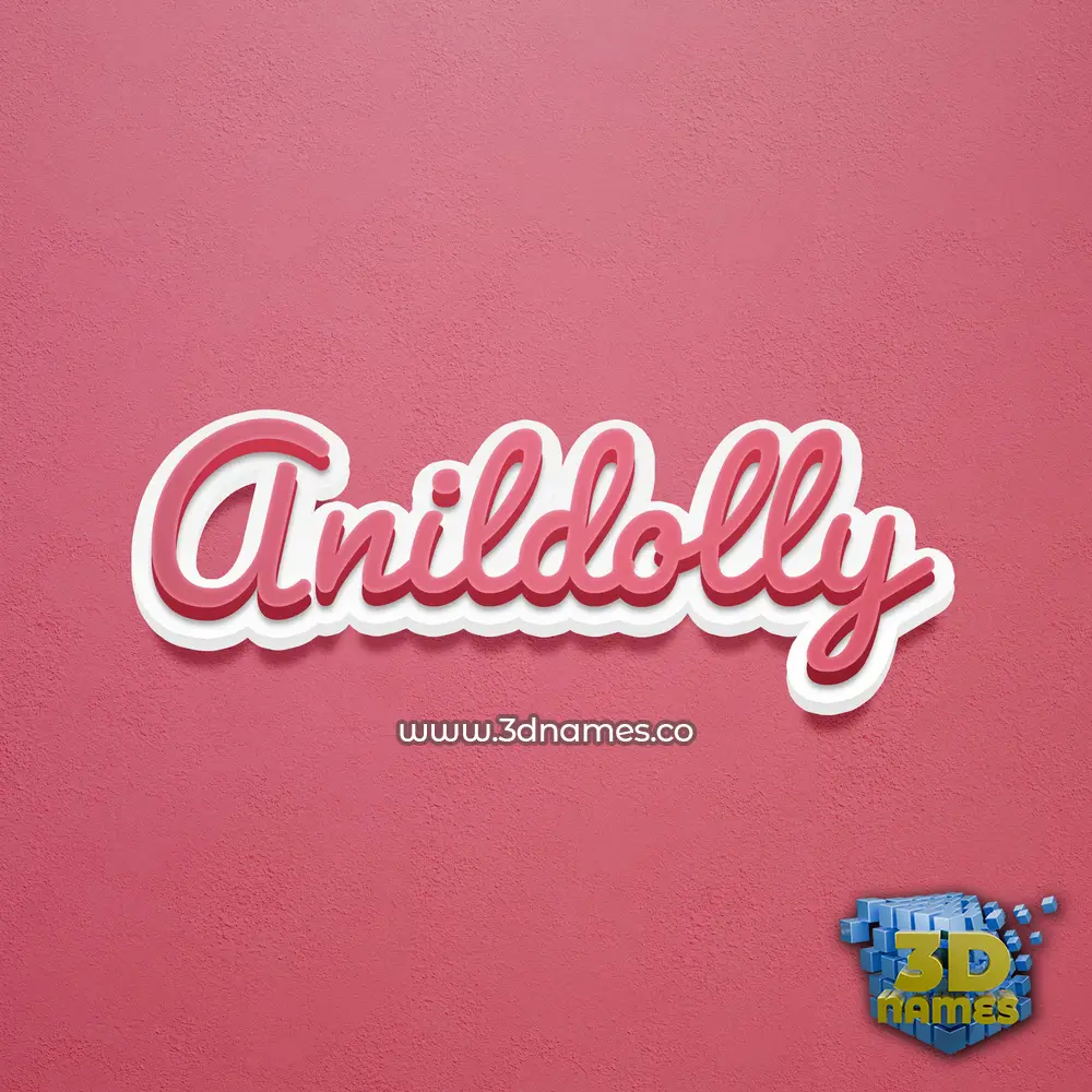 anildolly in Red Scribble style - 3D name wallpaper