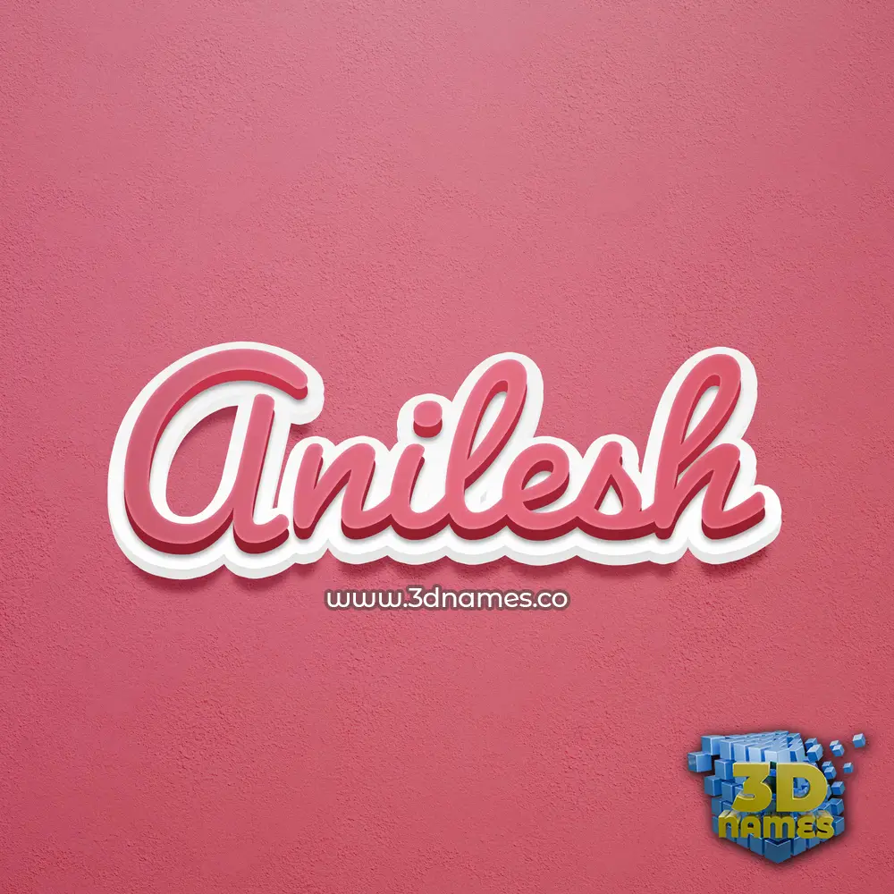 anilesh in Red Scribble style - 3D name wallpaper