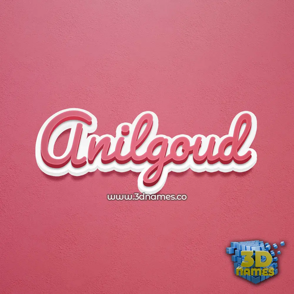anilgoud in Red Scribble style - 3D name wallpaper