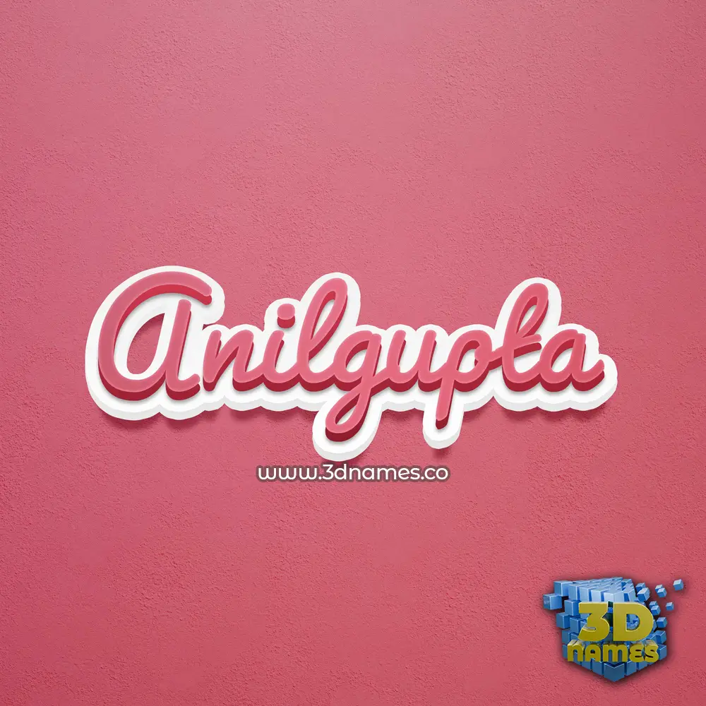 anilgupta in Red Scribble style - 3D name wallpaper