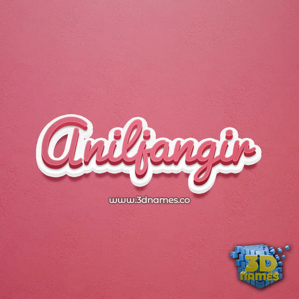 aniljangir in Red Scribble style - 3D name wallpaper