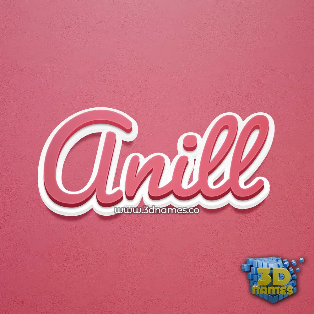 anill in Red Scribble style - 3D name wallpaper