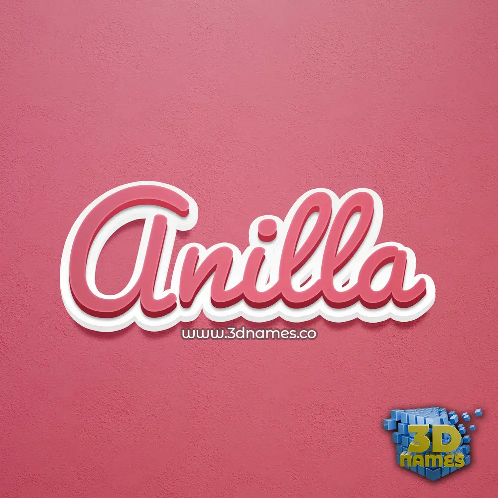 anilla in Red Scribble style - 3D name wallpaper