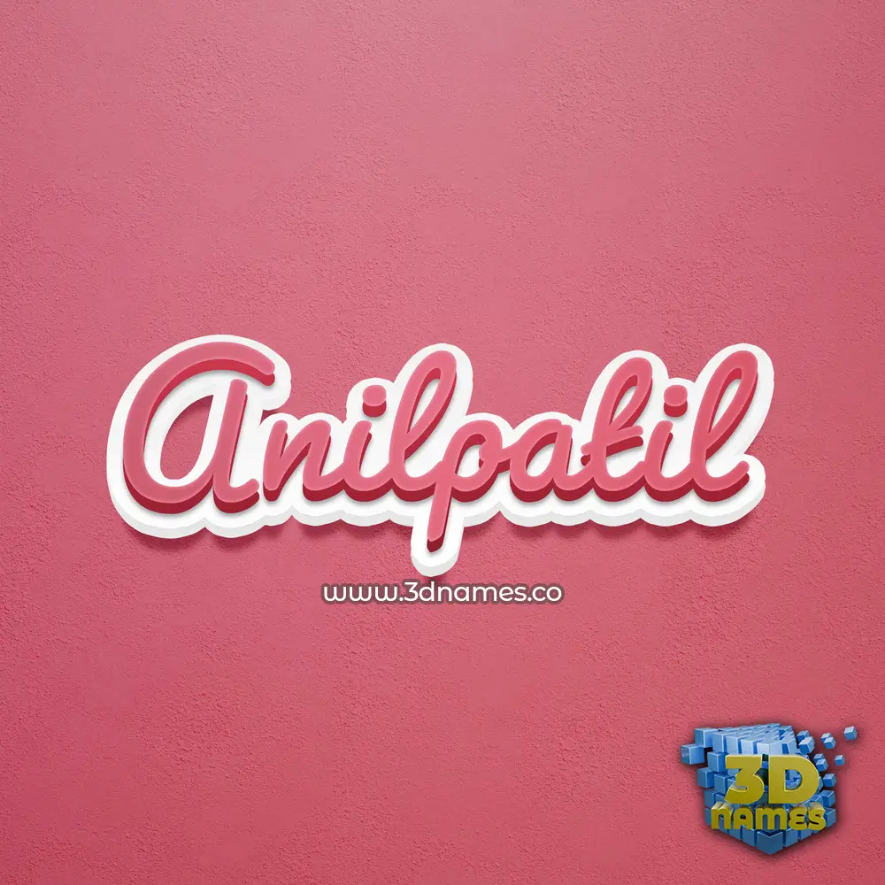 anilpatil in Red Scribble style - 3D name wallpaper