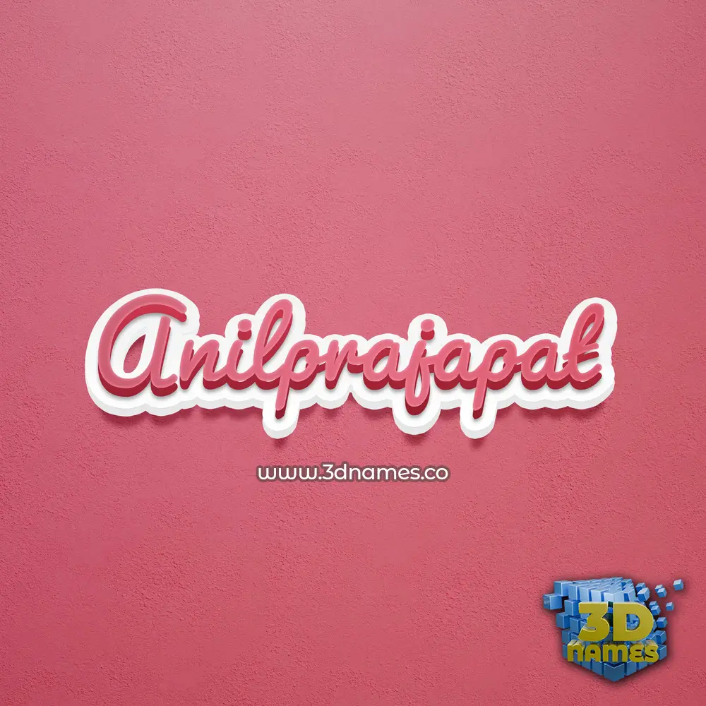 anilprajapat in Red Scribble style - 3D name wallpaper