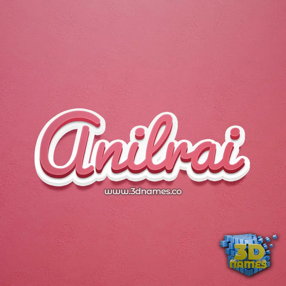 anilrai in Red Scribble style - 3D name wallpaper