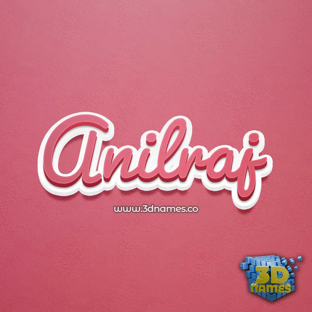 anilraj in Red Scribble style - 3D name wallpaper