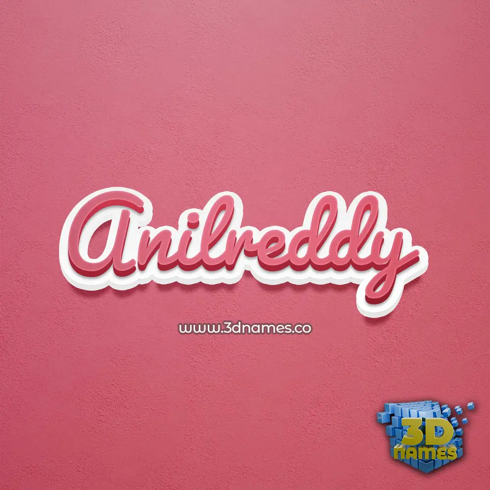 anilreddy in Red Scribble style - 3D name wallpaper