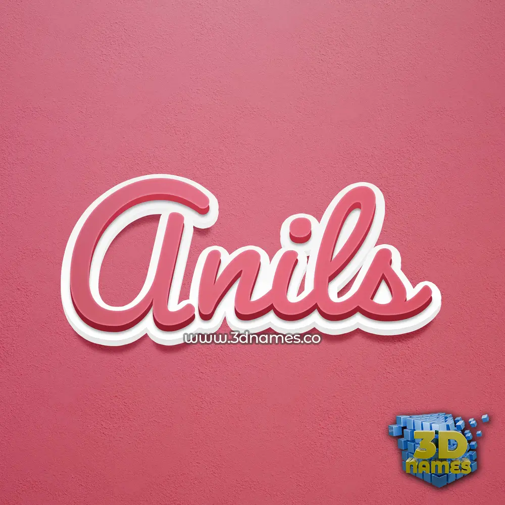 anils in Red Scribble style - 3D name wallpaper