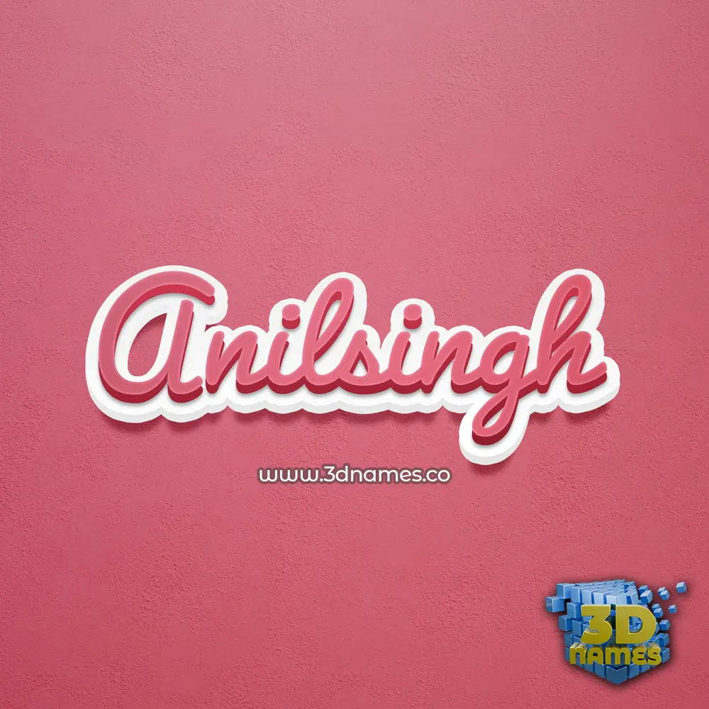 anilsingh in Red Scribble style - 3D name wallpaper