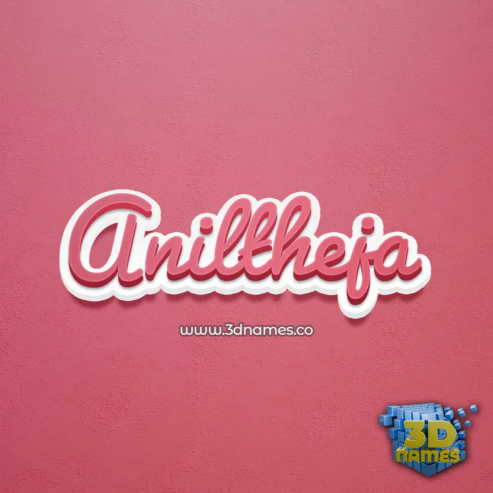 aniltheja in Red Scribble style - 3D name wallpaper