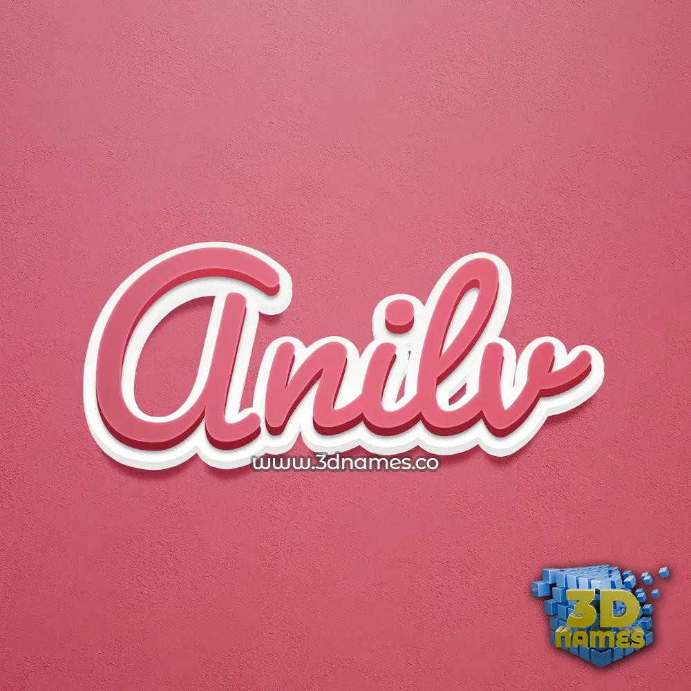 anilv in Red Scribble style - 3D name wallpaper