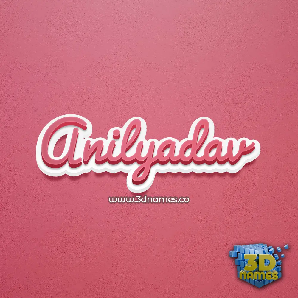 anilyadav in Red Scribble style - 3D name wallpaper