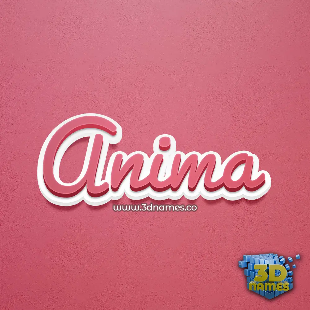 anima in Red Scribble style - 3D name wallpaper