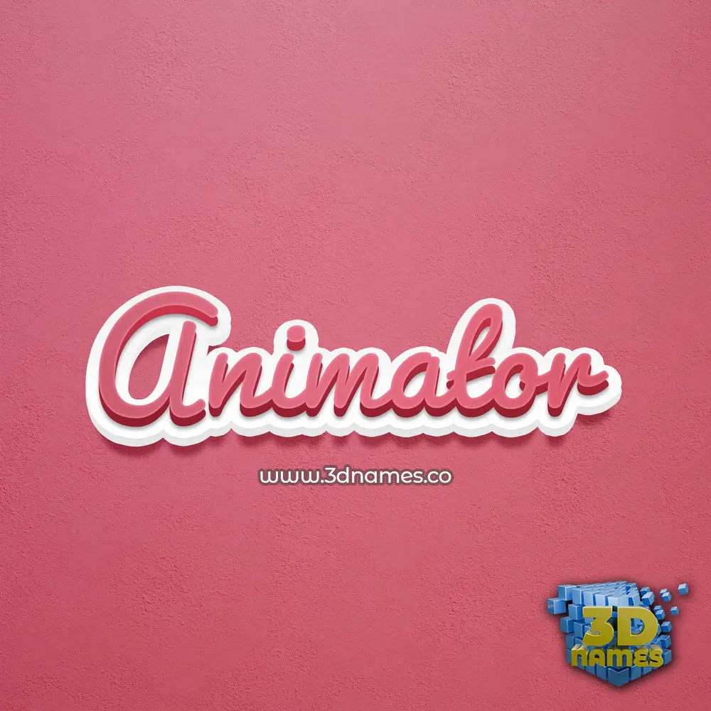 animator in Red Scribble style - 3D name wallpaper
