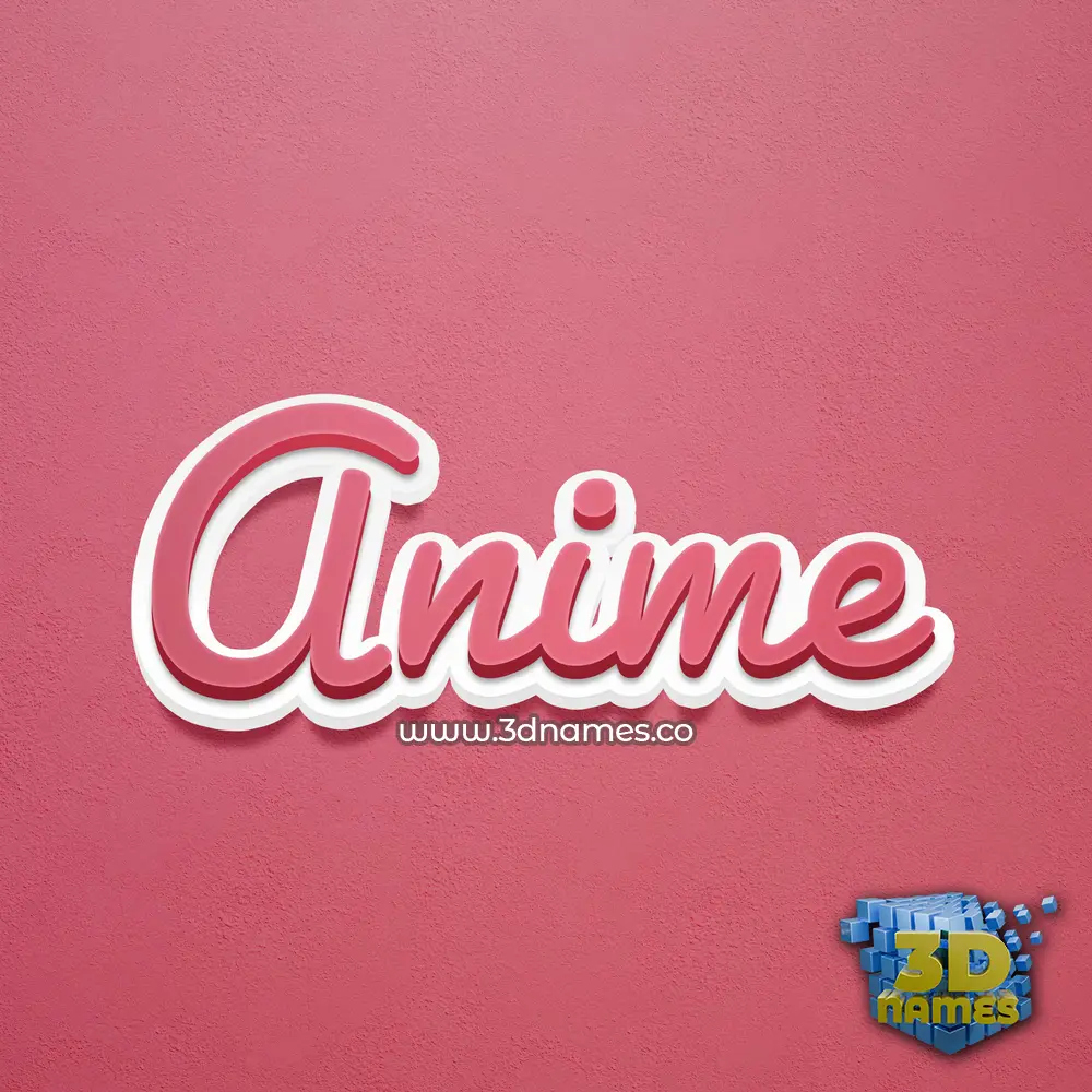 anime in Red Scribble style - 3D name wallpaper