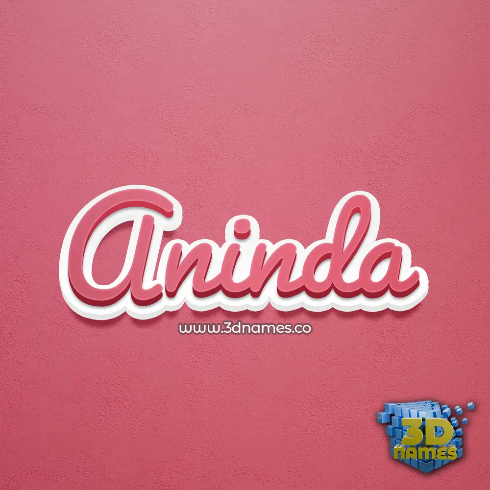 aninda in Red Scribble style - 3D name wallpaper